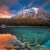 Lake Louise Canada Sunset Diamond Painting