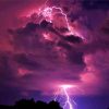 Lightning Sky Scape With Pink Clouds Diamond Painting