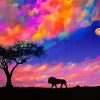 Lion Sunset Diamond Painting