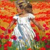 Little Girl In Poppy Field Diamond Painting