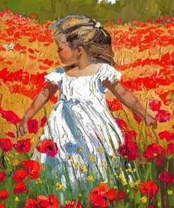 Little Girl In Poppy Field Diamond Painting