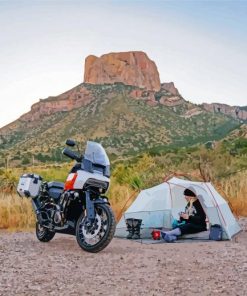 Mountain Motorcycle Camping Diamond Painting