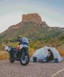 Mountain Motorcycle Camping Diamond Painting