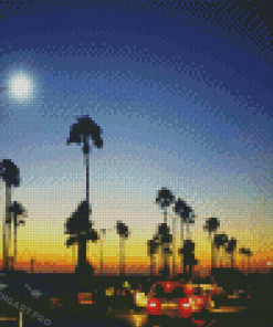 Newport Beach At Night Diamond Painting