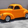 Orange Willys Coupe Car Diamond Painting