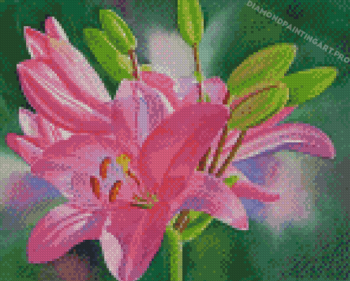 Pink Lilies Diamond Painting