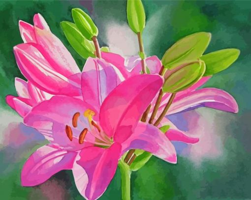 Pink Lilies Diamond Painting