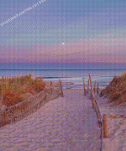 Pink Sunset Cape Cod Beach Diamond Painting