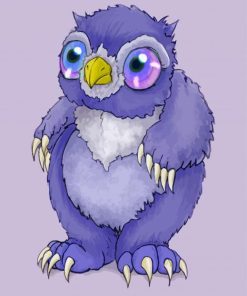 Purple Baby Owl Bear Diamond Painting