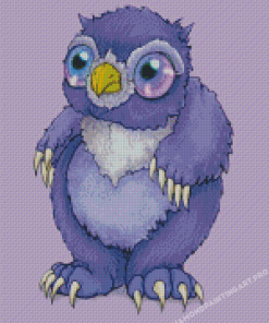 Purple Baby Owl Bear Diamond Painting