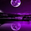 Purple Moon Water Reflection Diamond Painting