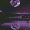 Purple Moon Water Reflection Diamond Painting