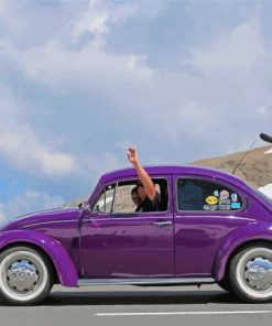 Purple Vw Beetle Diamond Painting