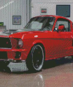 Red 67 Mustang Fastback Diamond Painting