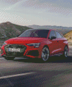 Red Audi S3 Car Diamond Painting