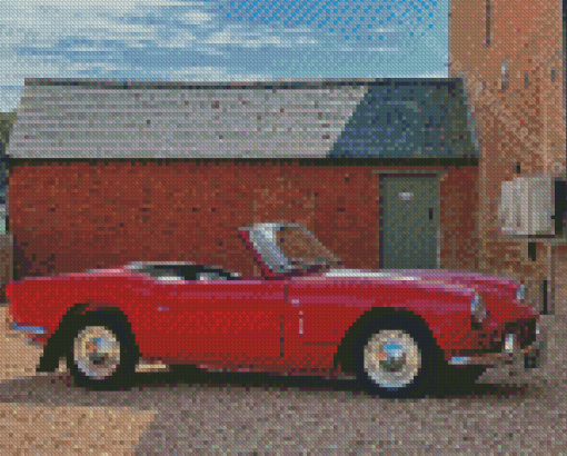 Red Spitfire Car Diamond Painting