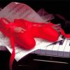 Red Ballet Shoes On Piano Diamond Painting