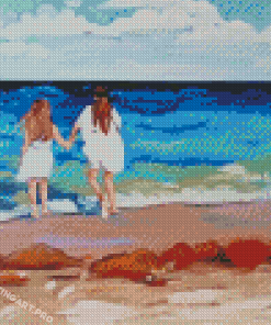 Sisters On Beach Diamond Painting