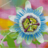 Soft Blue Passion Flower Diamond Painting