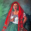 Spanish Lady With Red Scarf Diamond Painting