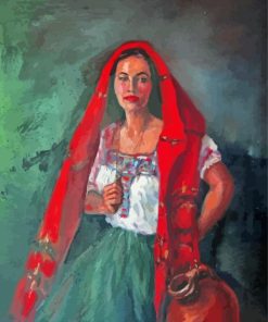 Spanish Lady With Red Scarf Diamond Painting