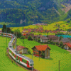 Swiss Train Diamond Painting