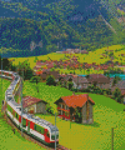 Swiss Train Diamond Painting