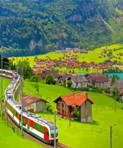 Swiss Train Diamond Painting