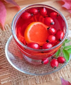 Tea And Berries Glass Diamond Painting