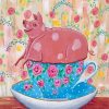 Teacup Pig Folk Art Diamond Painting