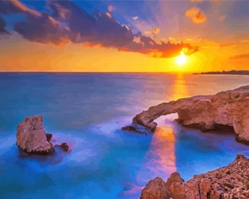 The Love Bridge Ayia Napa Cyprus Sunset Diamond Painting