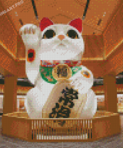 Waving Cat Statue Diamond Painting