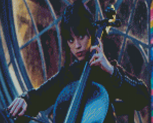 Wednesday Addams Playing Music Diamond Painting