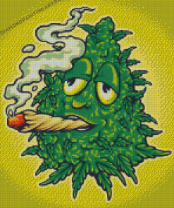 Weed Mascot Smoking Diamond Painting