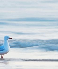 White Bird On Beach Diamond Painting