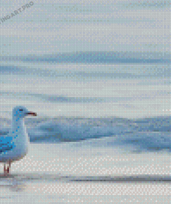 White Bird On Beach Diamond Painting