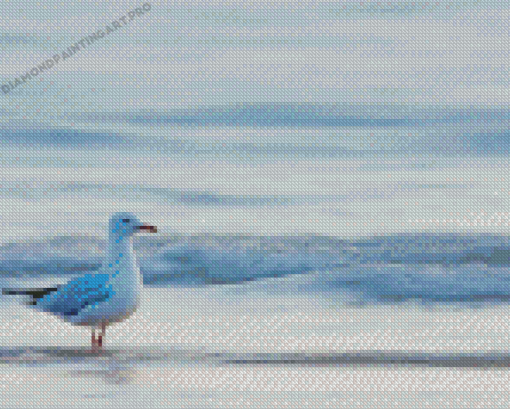 White Bird On Beach Diamond Painting