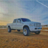 White Powerstroke Diamond Painting