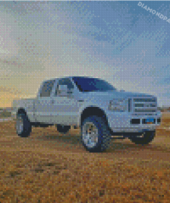 White Powerstroke Diamond Painting