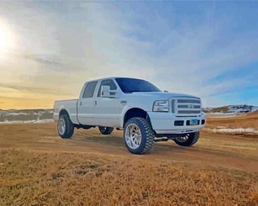 White Powerstroke Diamond Painting