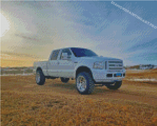 White Powerstroke Diamond Painting