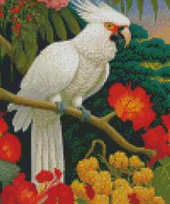 White Umbrella Cockatoo Diamond Painting