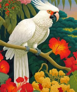 White Umbrella Cockatoo Diamond Painting