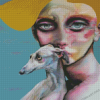 Woman And Italian Greyhound Diamond Painting