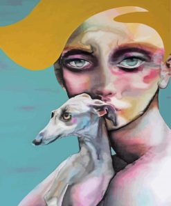 Woman And Italian Greyhound Diamond Painting