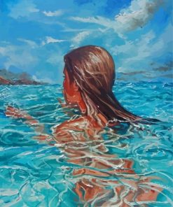 Woman Swimming In Pool Monika Luniak Diamond Painting