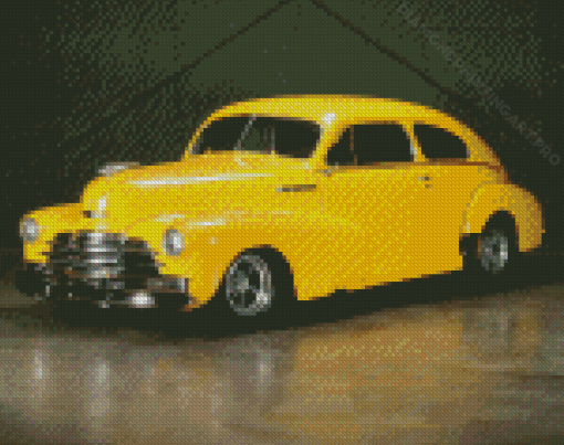 Yellow 1947 Chevy Fleetline Diamond Painting