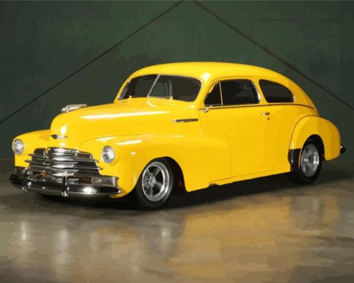 Yellow 1947 Chevy Fleetline Diamond Painting