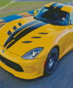 Yellow Dodge Viper Diamond Painting