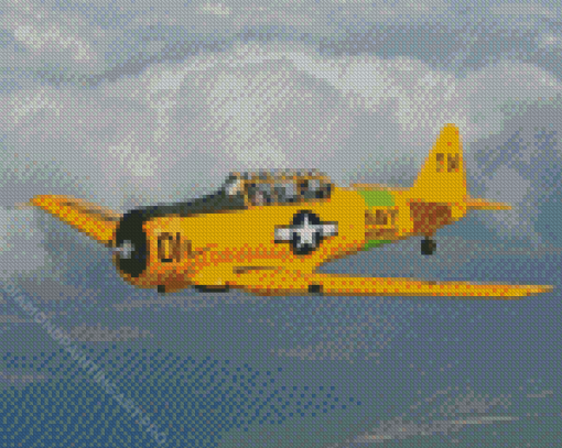 Yellow WWII Airplane Diamond Painting